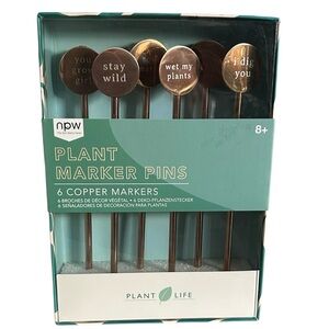 NPW Plant Life Copper Plant Marker Pins NEW
